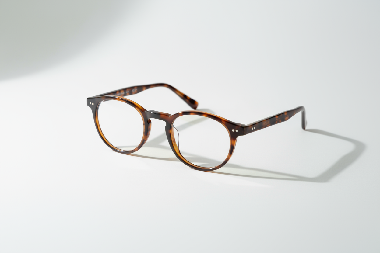 Tortoiseshell round eyeglasses
